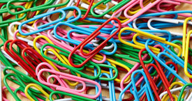 Organizing services, paperclips, organice your home office